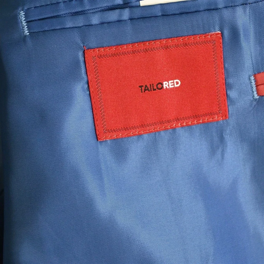 Tailored 56R Blue‎ Plaid 100% Wool Mens Blazer Suit Jacket Sport Coat_4